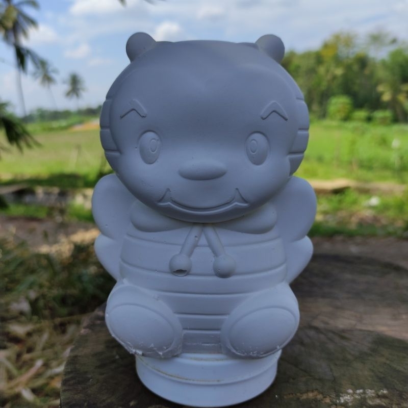 patung gypsum lukis celengan Lebah 3D
