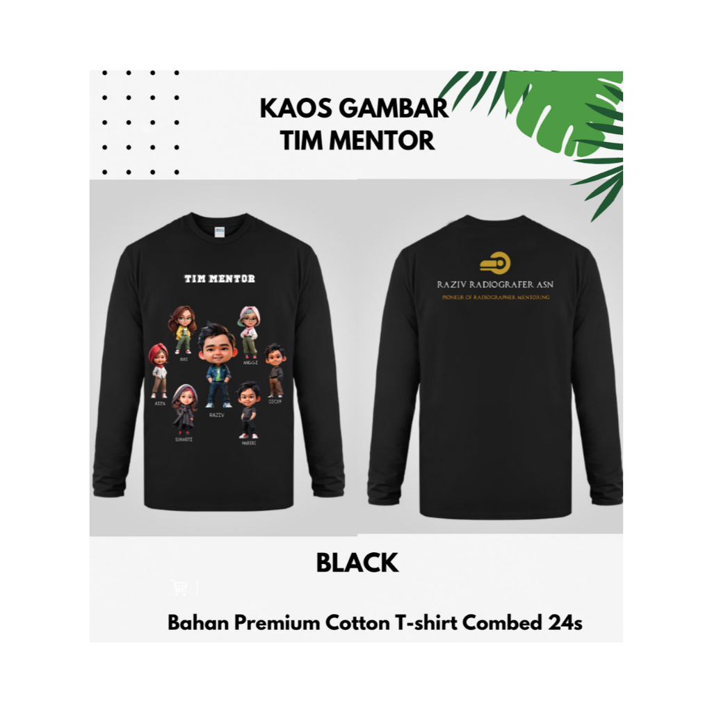 Kaos Lengan Panjang TIM MENTOR bimbingan RAZIV RADIOGRAFER ASN Kaos Bimbel Mentoring Radiologi