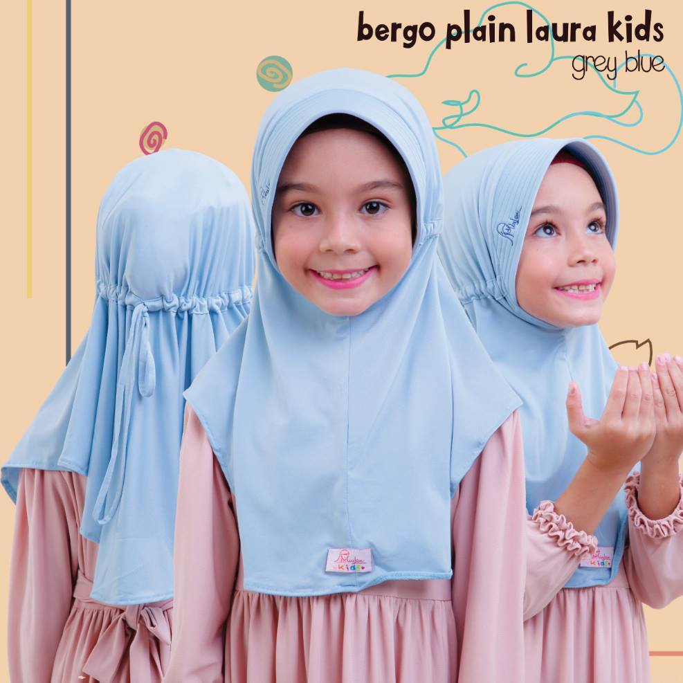 Favorit Bpl Anak (M) / Jilbab Sekolah /Jilbab Serut Anak / Bergo Plain Laura / Jilbab Anak Tanggung