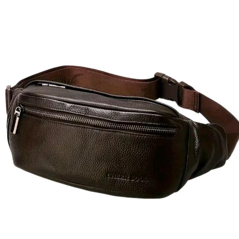 Tas Pinggang Kulit Asli 7231 Pria dan Wanita Waistbag Kulit Sapi Asli Import Tas Pinggang Kulit Asli