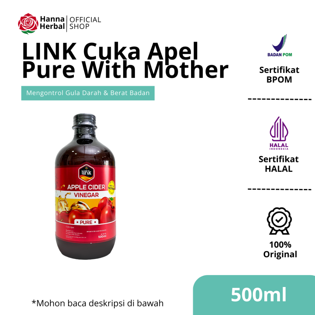 

LINK - Cuka Apel Pure With Mother - Apple Cider Vinegar With Mother 500ml