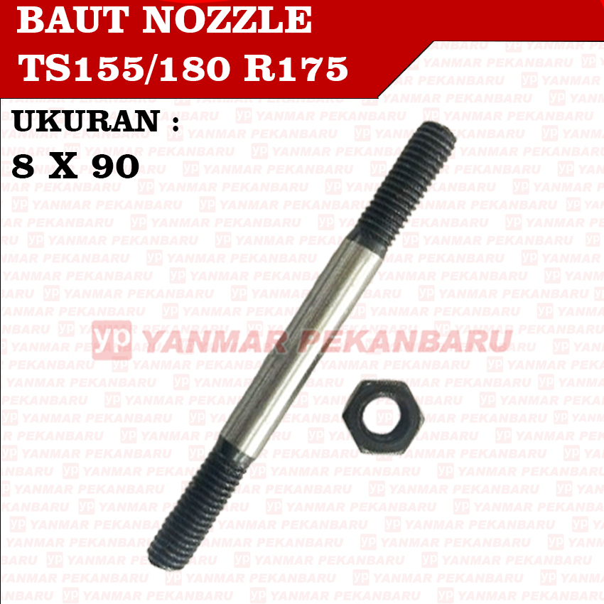 TS155 TS180 R175 Baut Stud Nozzle Nozel Nojel 8 X 90 Mesin Yanmar Dongfeng
