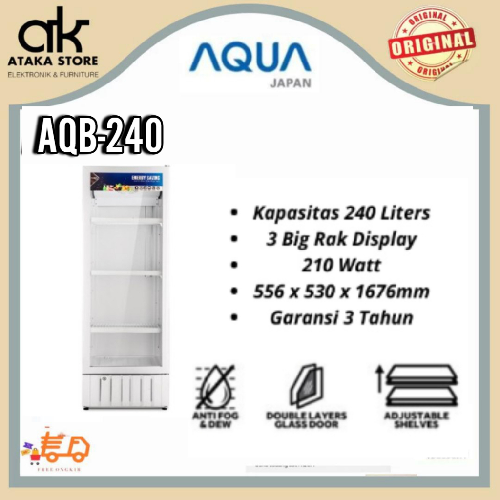 SHOWCASE COOLER AQUA AQB-240 LEMARI DISPLAY PENDINGIN