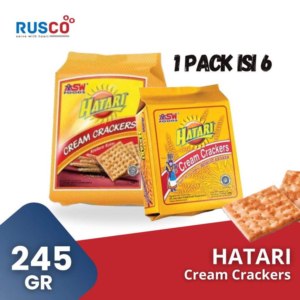 

Hatari Cream Crackers 245gr ( 1PACK ISI 6 ) - KREKERS KRIM
