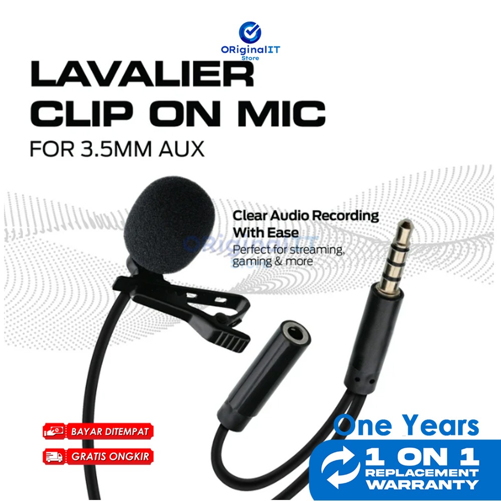 Mikrofon Mic Clip On LAVALIER Microphone Live Vlog Youtube Smule Bigo