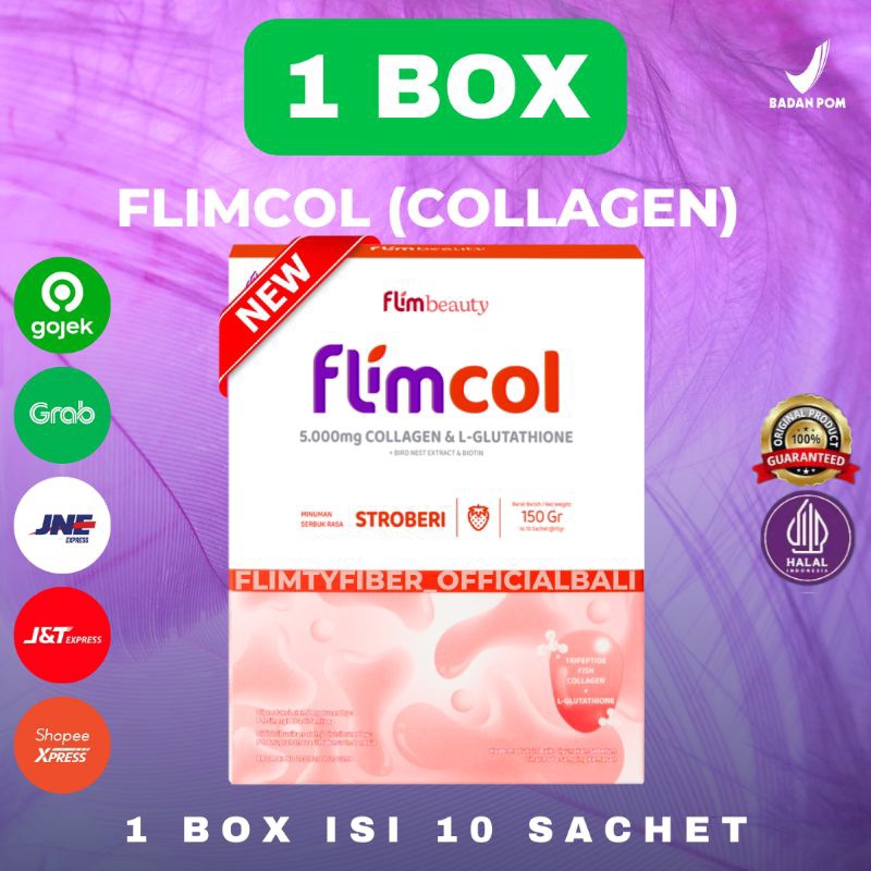 

FLIMBEAUTY Flimcol 5000mg Collagen Tripeptide - 1 box (isi 10 Sachet)