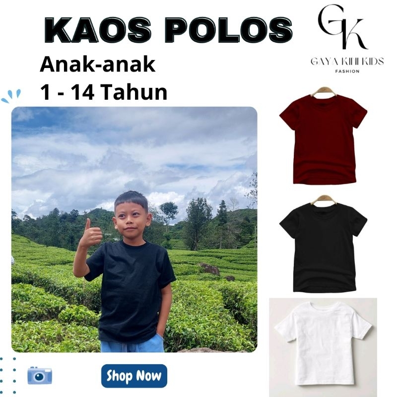 Kaos Polos Anak Katun Combed 30s Paket Usaha