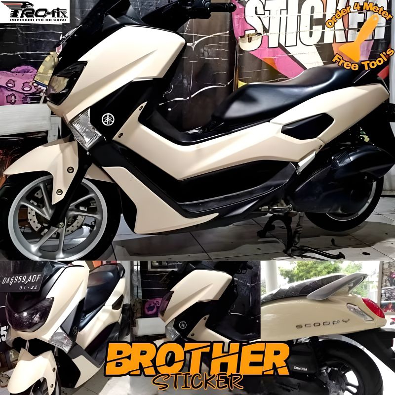 stiker skotlet cream glossy scotlet beige kilap sticker vinyl krem sticker mocca decal motor scoopy 