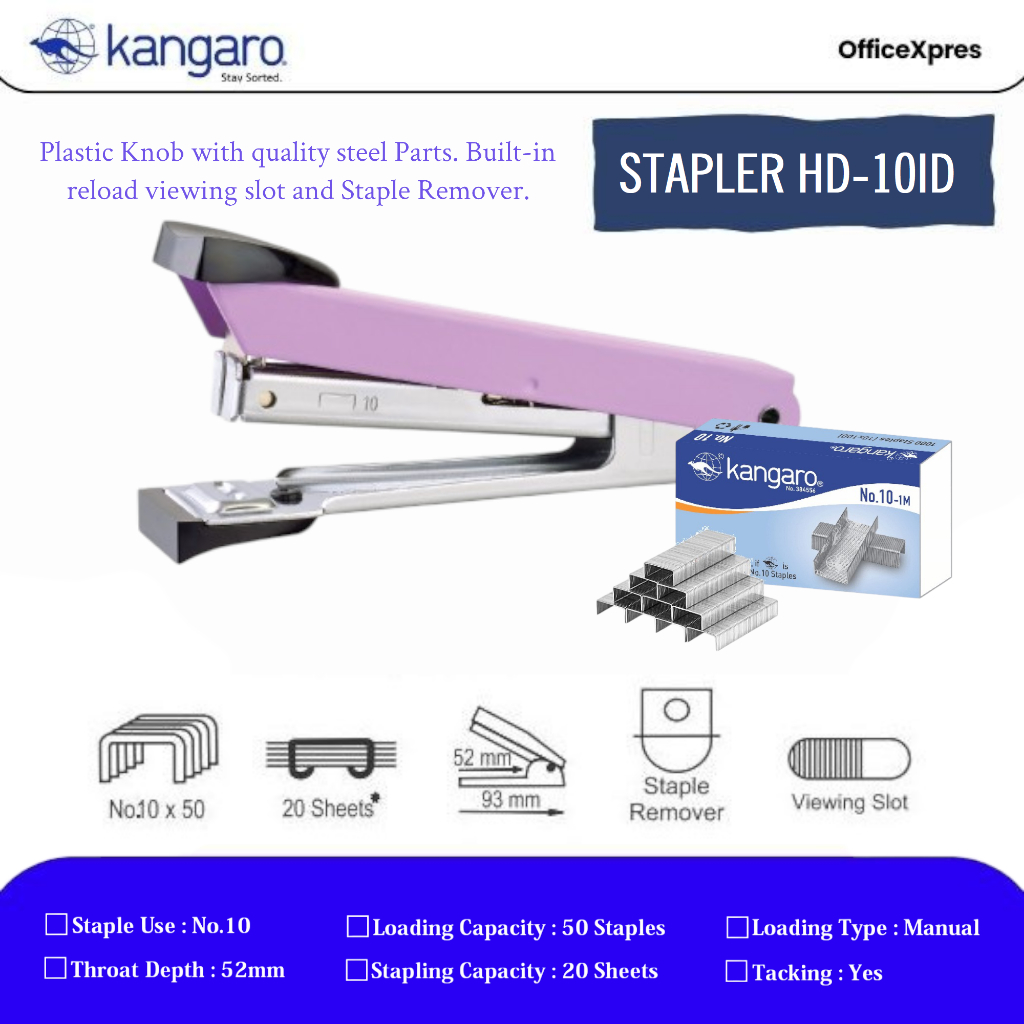 

Stapler HD 10 ID / Hekter HD-10ID / Alat Staples No.10 / Stapler HD 10 ID / Alat Stapler Necis No.10 Kangaro