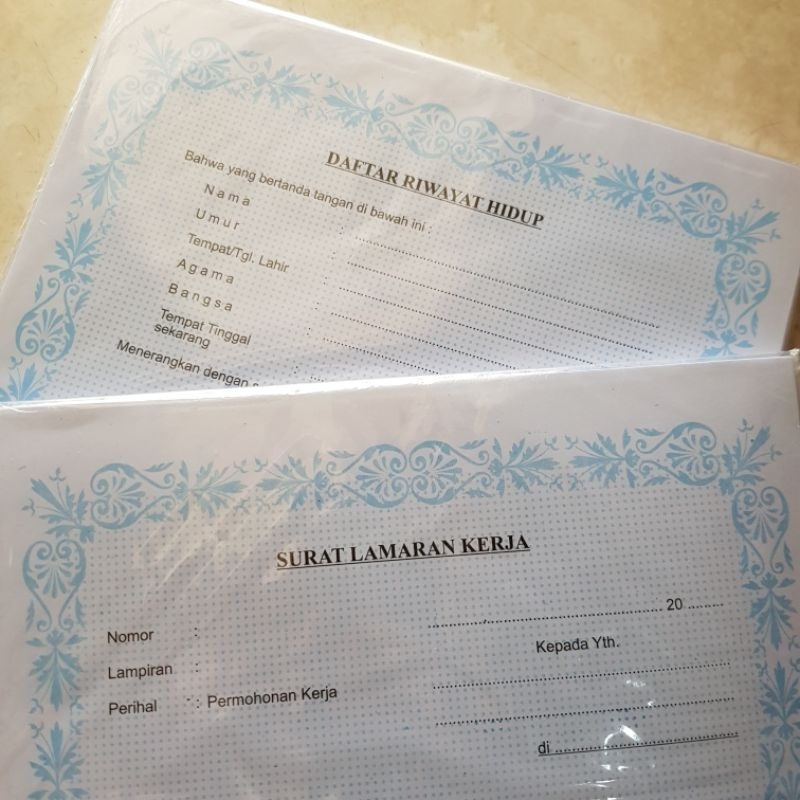 

Daftar riwayat hidup / Surat lamaran kerja / Blangko - [10lembar]