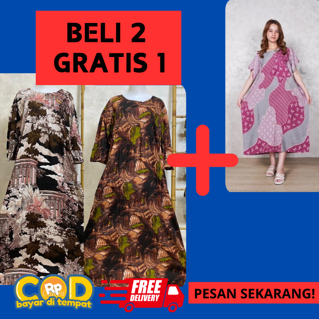 BELI 2 GRATIS 1 Premium daster Bahan Viscose  viral terbaru kekinian busui resleting rayon premium a