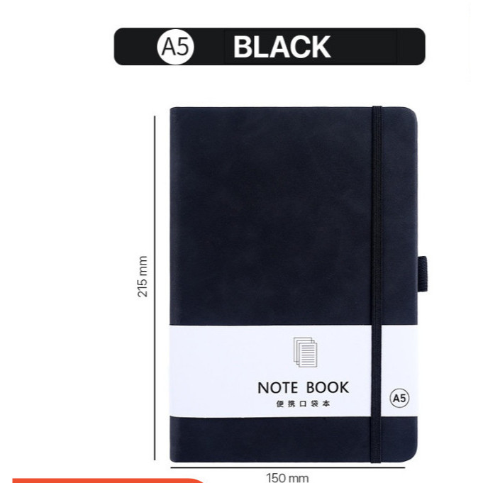 

Notebook A5 Pocket Buku Diary Kecil Scrapbook Mini Isi 96 Lembar Warna Hitam Desain Aesthetic Kartun