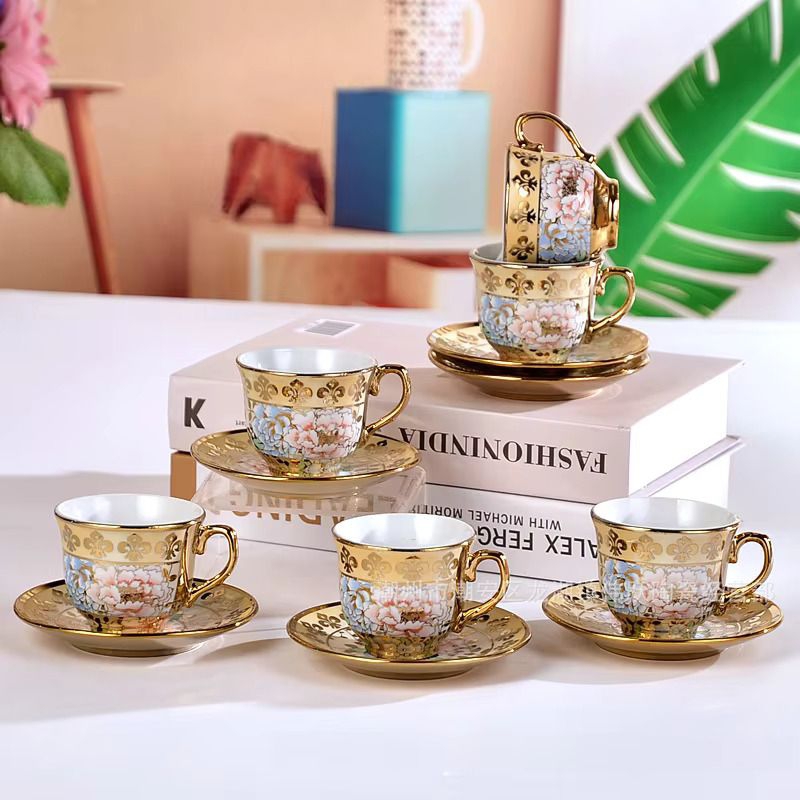 [SATUAN] Set Perlengkapan Teh Gaya Eropa Harmony, Lily, Marble & Porcelain Series / Tea Set