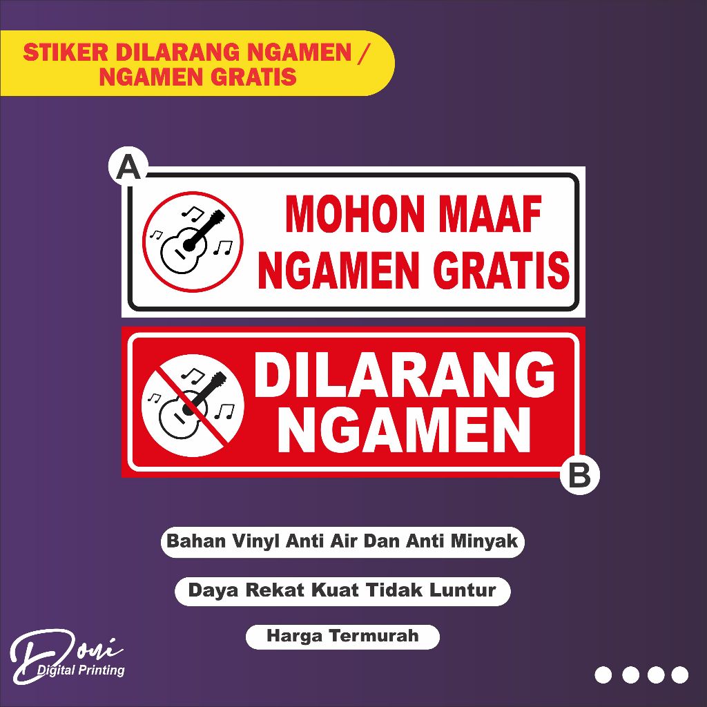 

Stiker Dilarang Ngamen / Stiker Pengamen Dilarang Masuk / Stiker Ngamen Gratis