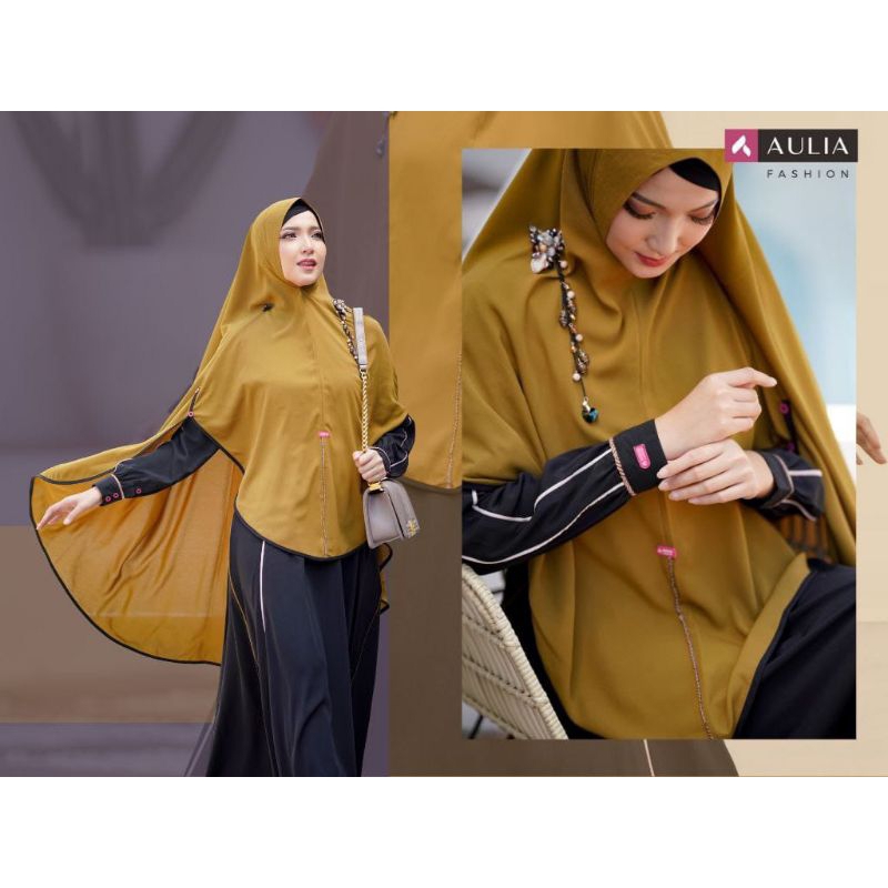 "PROMO SPESIAL AWAL TAHUN DISKON 20%  "SET GAMIS KALEELA BLACK OLIVE GREEN BY AULIA FASHION BARANG O