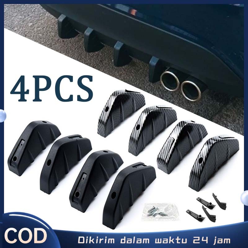 4pcs/set Winglet Bumper Diffuser Mobil Pelindung Bemper Belakang Mobil Winglet Belakang Mobil