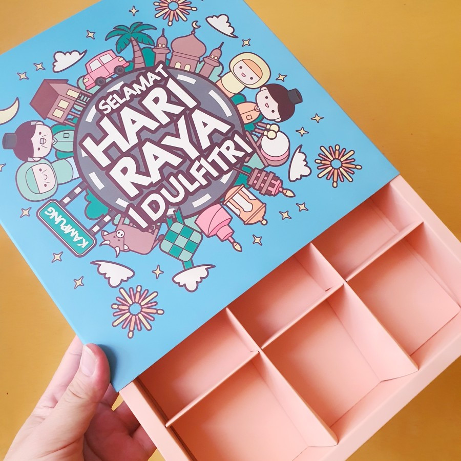

5 Pcs Packaging Eggtart Hampers Idul Fitri Pink Sekat 9 Ukuran 7.3 x 7.3 x 4.5cm