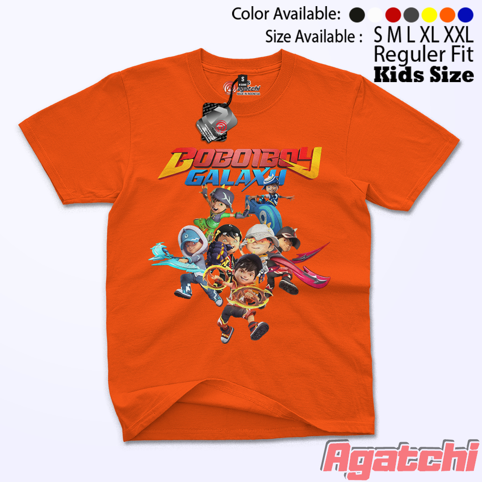 Baju Kaos Atasan Anak Laki-Laki BoboiBoy Galaxy Kuasa 7 Blaze Api Duri Es Gempa Halilintar Solar Top