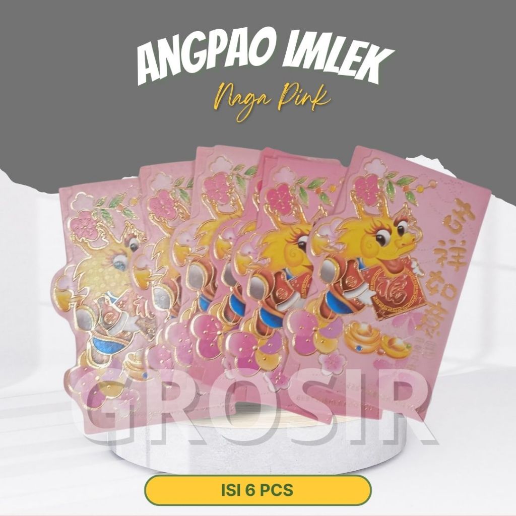 

Amplop / Angpao Imlek Motif Naga Pink Isi 1 Bungkus x 6 Pcs
