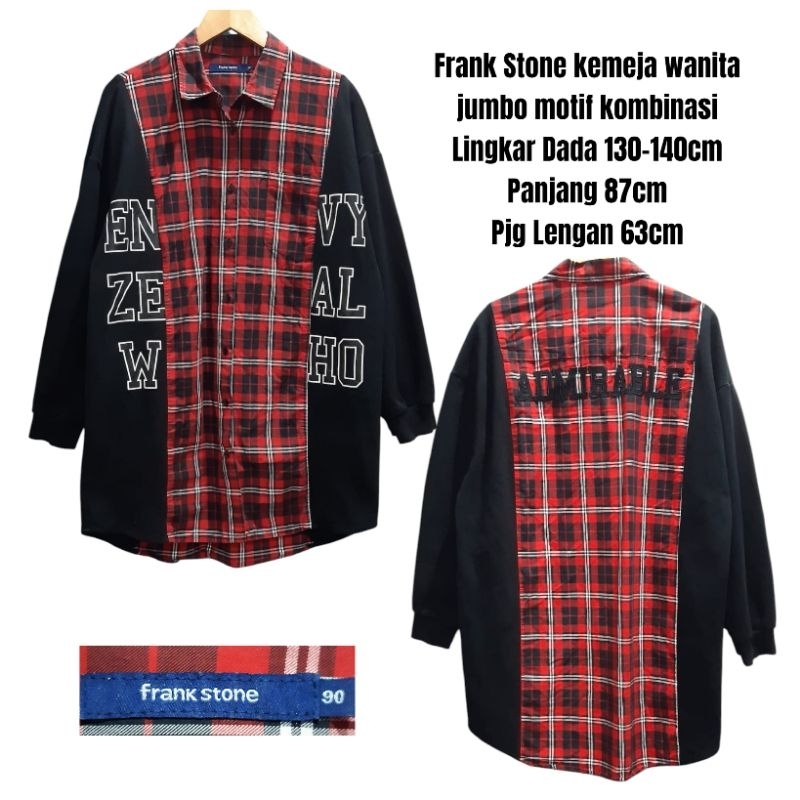Frank Stone kemeja panjang wanita jumbo motif kombinasi
