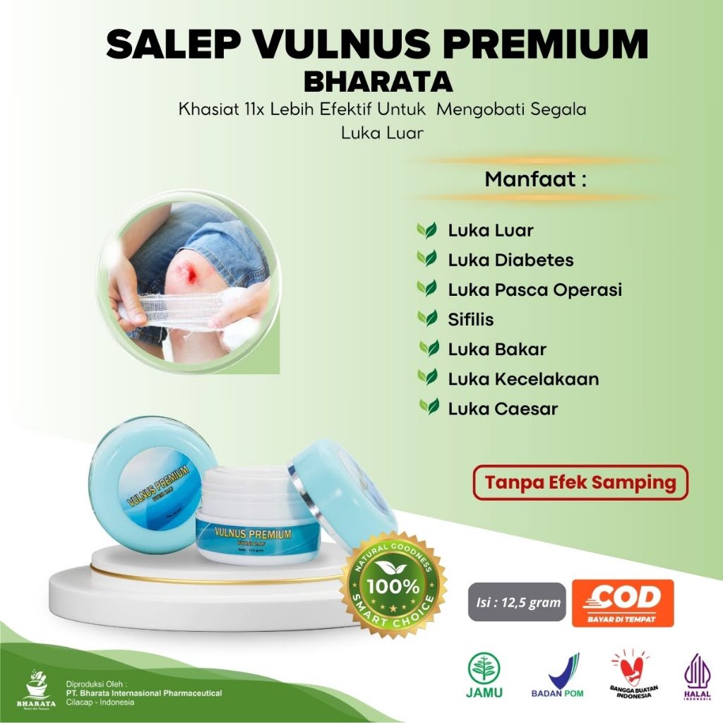 Salep Vulnus Premium Pengering Luka | Channamax Bharata Obat Luka | Kemasan 500g | Isi 50 Kapsul | G