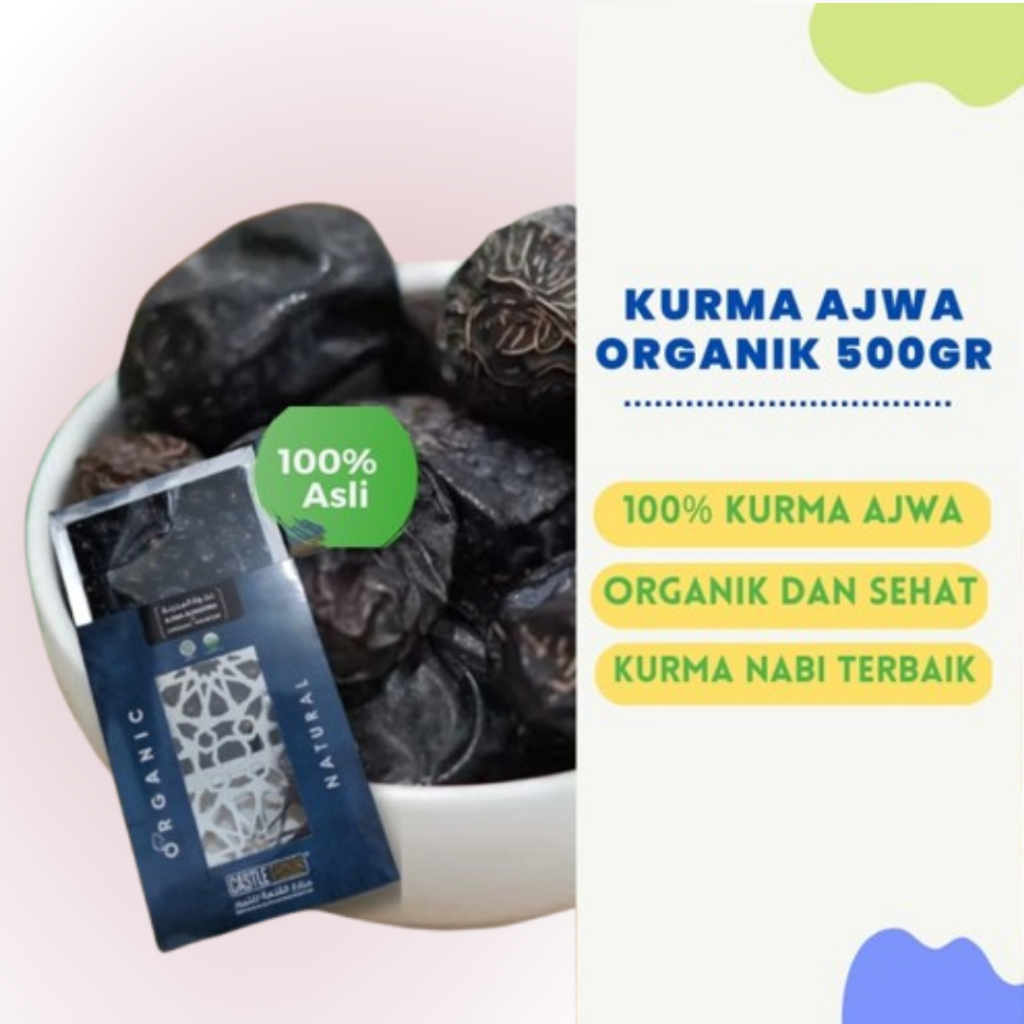 

Babaali - Kurma Ajwa 500 Gr, 1000gr Castle Farms Premium / Kurma Nabi Asli Madinah
