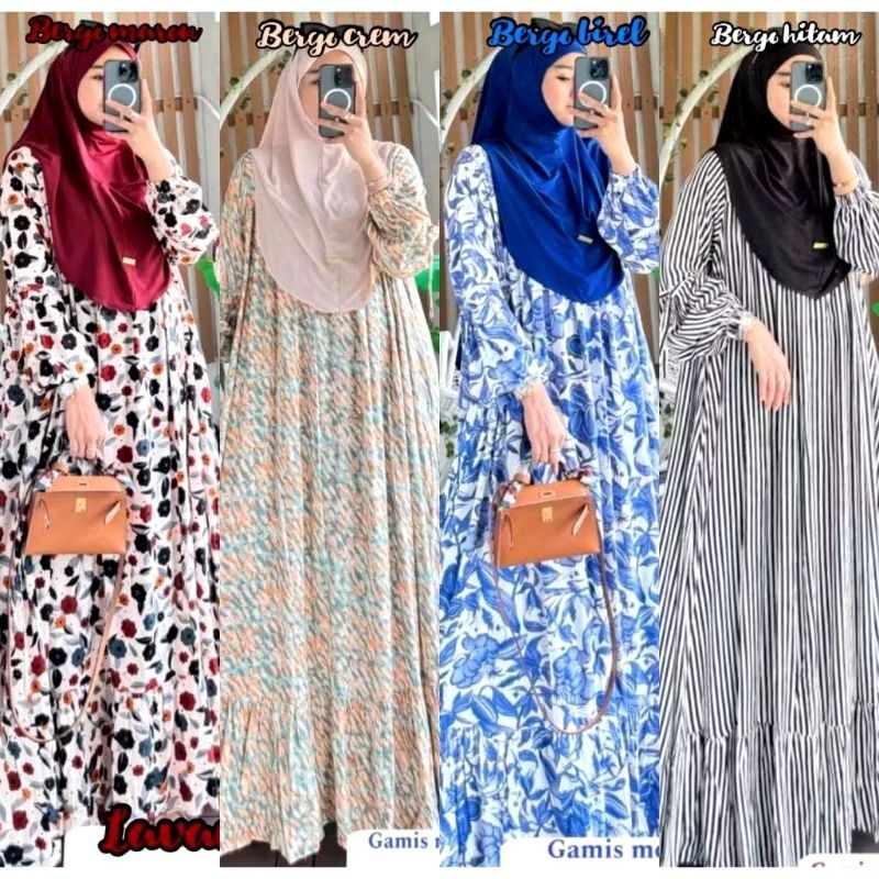 LAVANYA SET BERGO PREMIUM GAMIS RAYON DIAMOND SET HIJAB JERSEY BUSUI MAYUNG VIRAL PREMIUM JUMBO LD 1