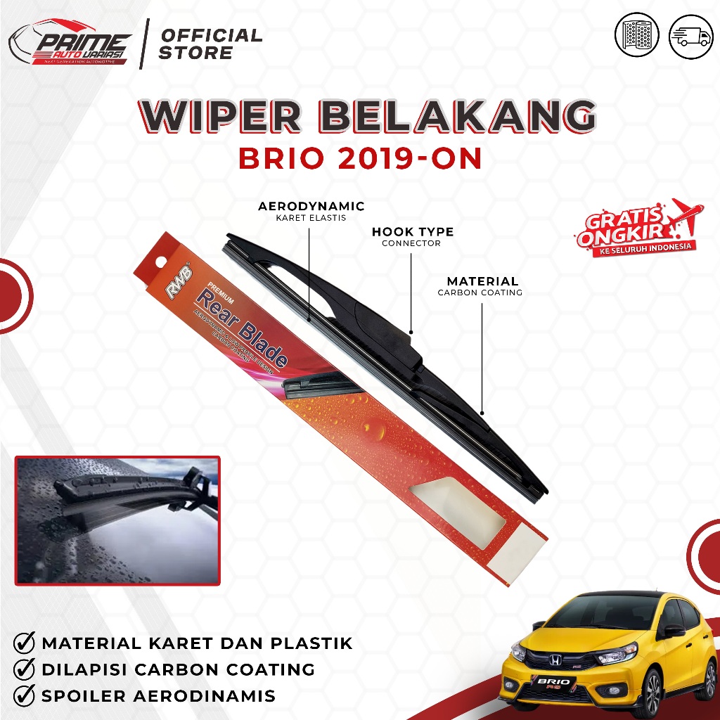WIPER BELAKANG RWB HONDA BRIO 2019 - ON 10"