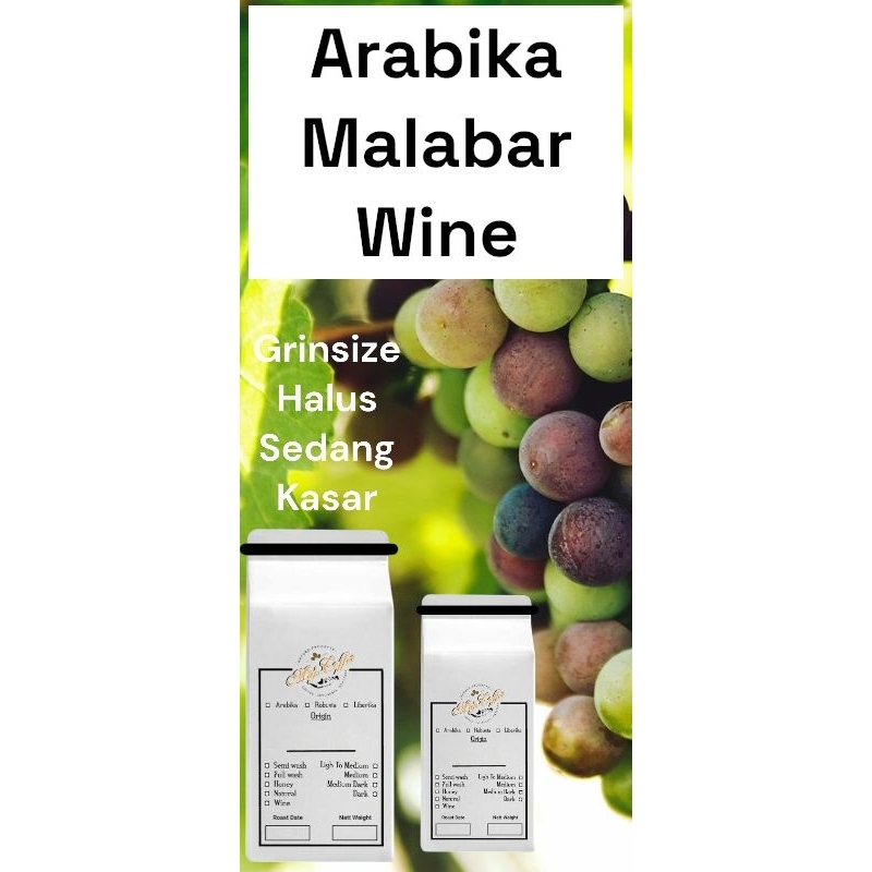 

biji kopi roasted Arabika spesialty malabar WINE 200gr 500gr 1kg