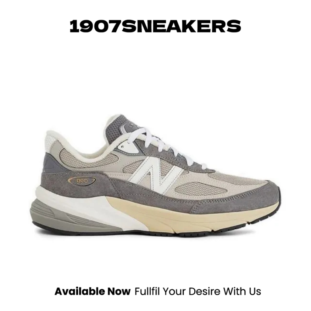 Sepatu Sneakers Pria New Balance Made in USA 990 v6 - Grey ORIGINAL NEWU990GR6