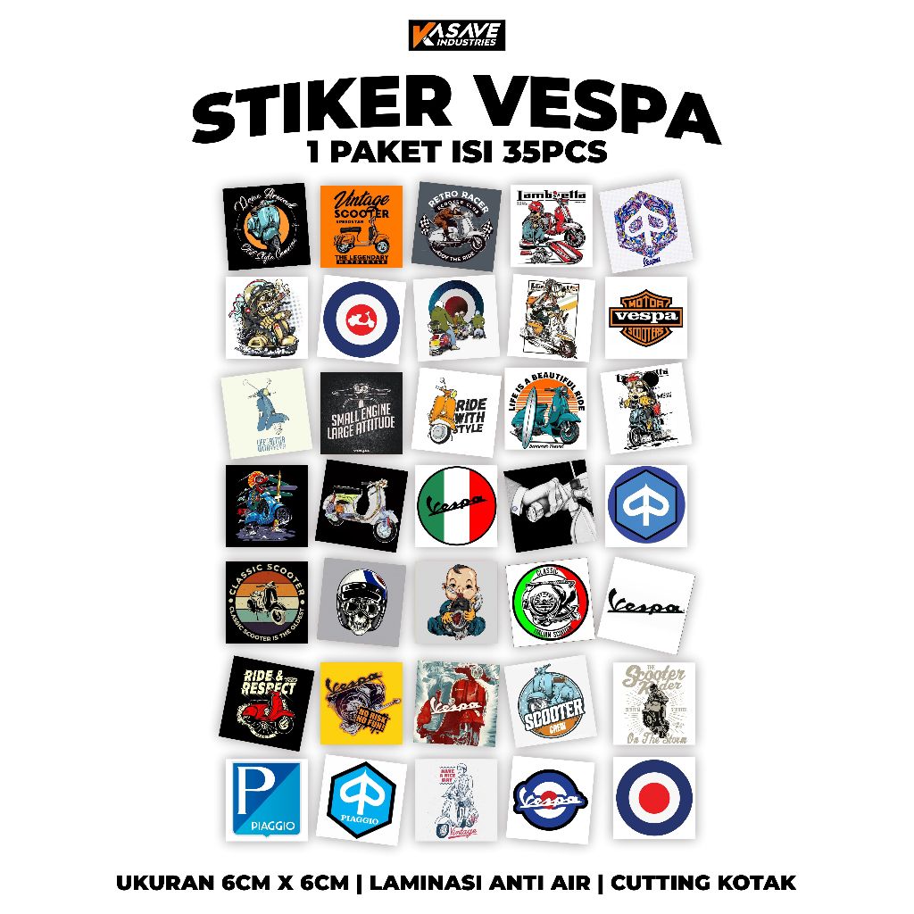 

STIKER VESPA 1 PAKET ISI 35
