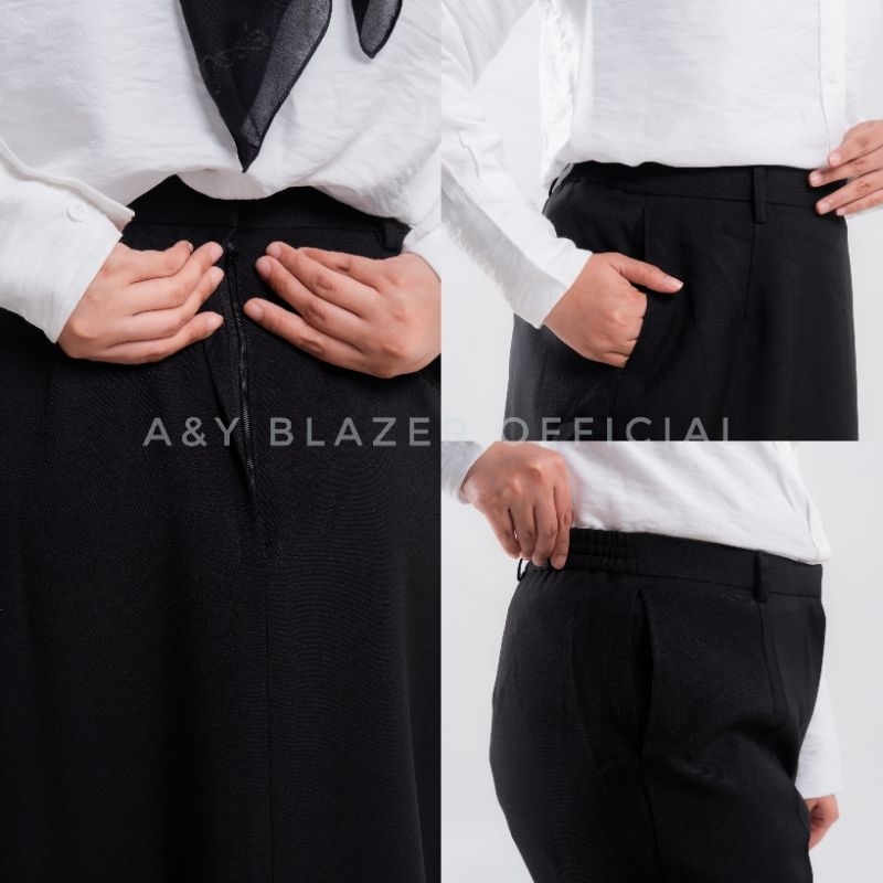 [021] BAWAHAN - Rok Dan Celana Formal Kerja Warna Hitam Premium Rok Dan Celana Kerja Guru Pegawai