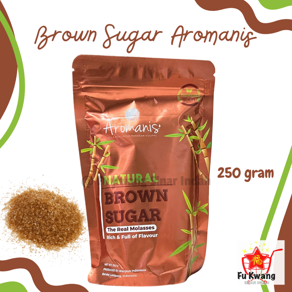 

Aromanis Brown Sugar / Gula Merah / Natural Brown Sugar / Tebu / Molasses 250 gr