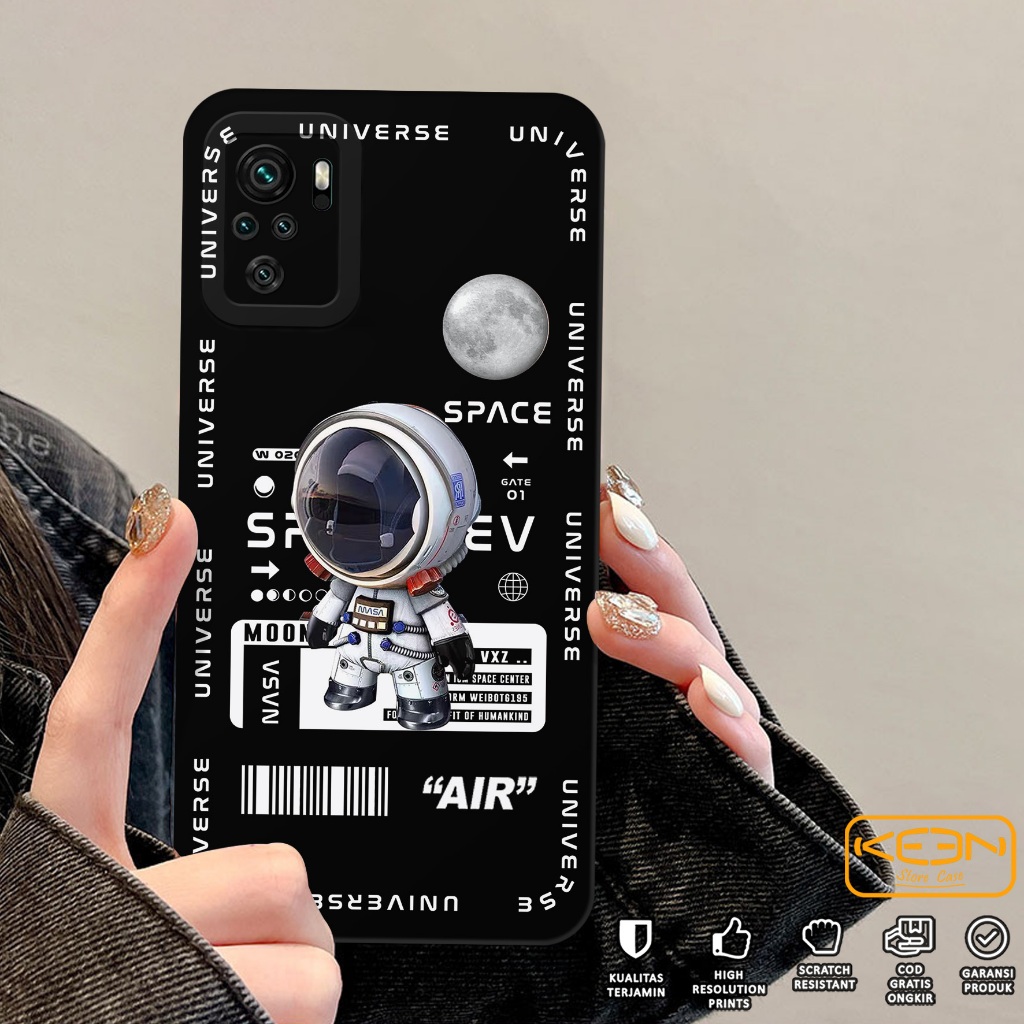 Case Xiaomi Redmi Note 10/Note 10S - Casing Hp Xiaomi Redmi Note 10/Note 10S Motif Astronot - Softca