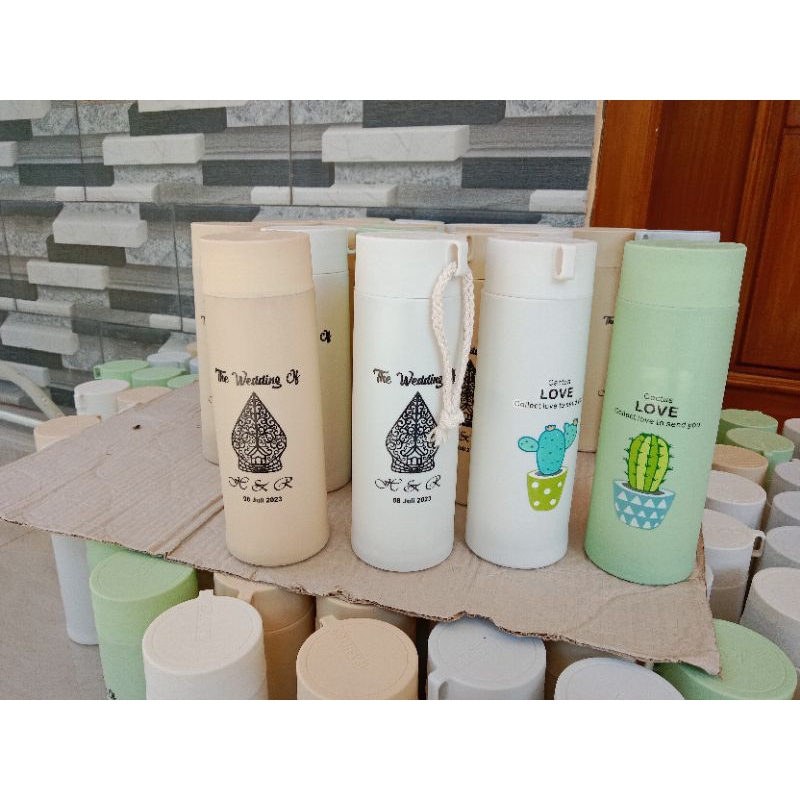 Botol Minum Kaca kaktus Besar 420 ml Dengan Gambar kaktus Import tanpa dus