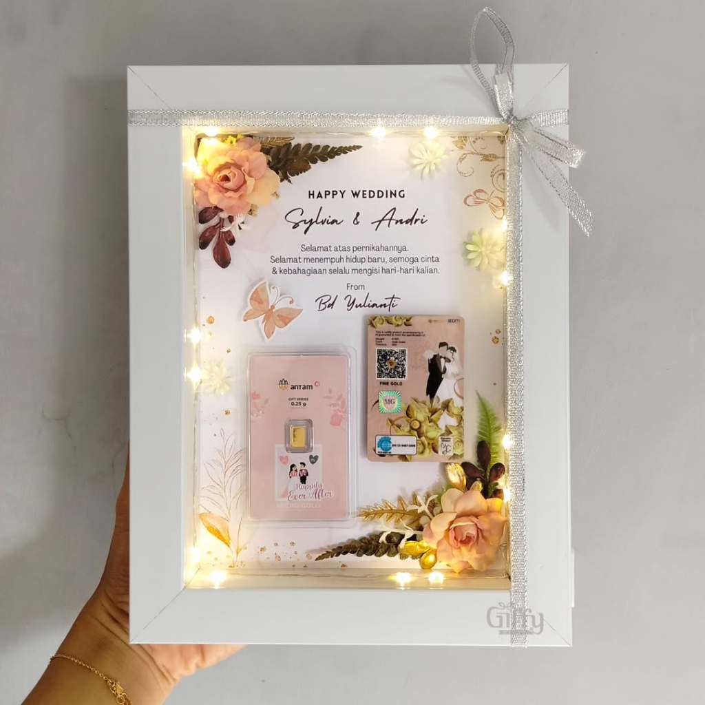 GIFFY - SAKURRA Custom Frame /  Bingkai Logam Mulia / Frame Kado / Kado Wedding / Kado Ultah / Bingk