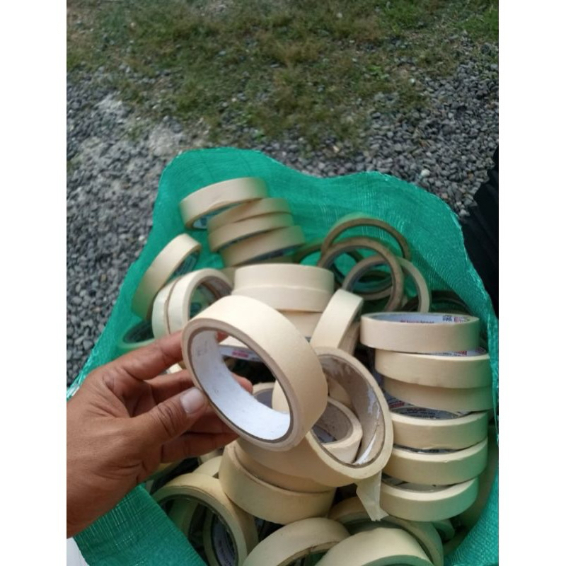 

isolasi kertas kiloan ukuran 2 jari ||masking tape murah||lakban kertas||rijek pabrik kwalitas OK
