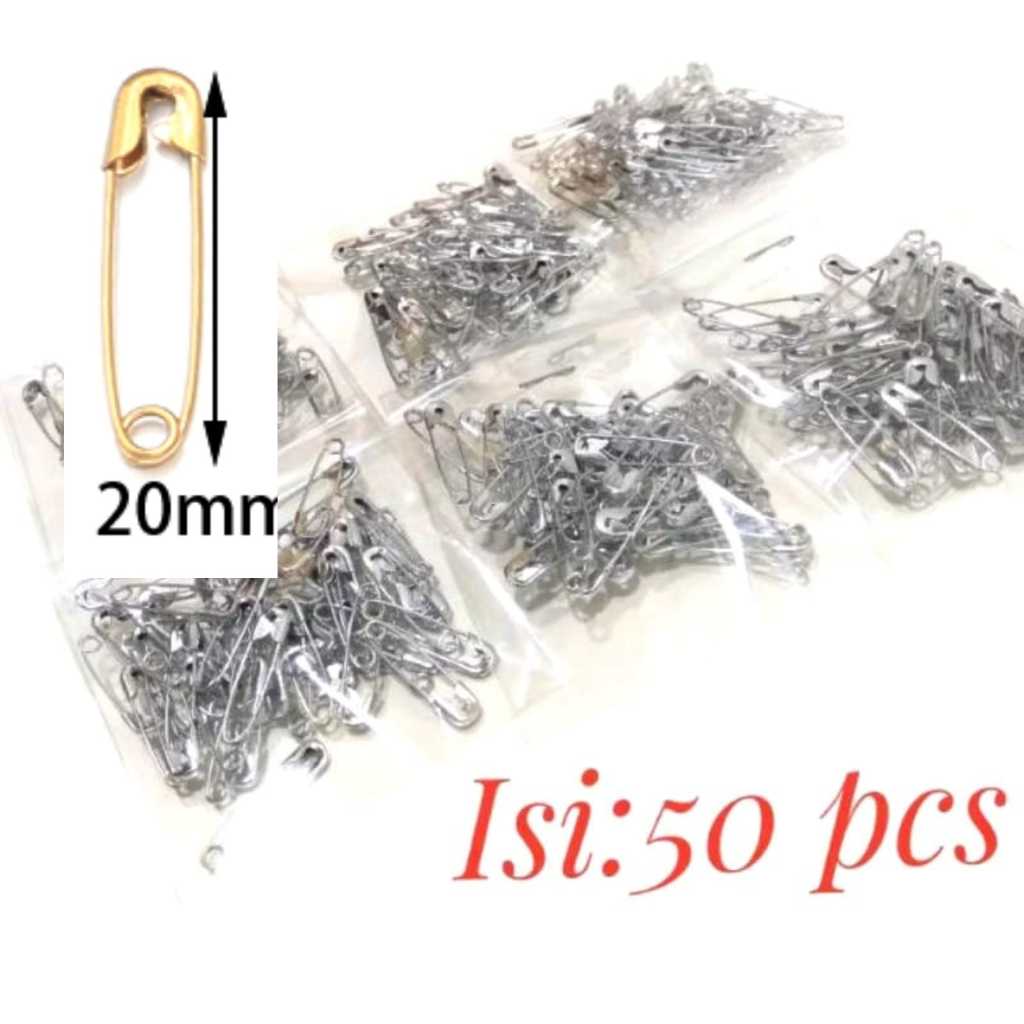 Isi 50 Peniti Kecil 2cm Safety Pins Jarum Cemiti Kecil