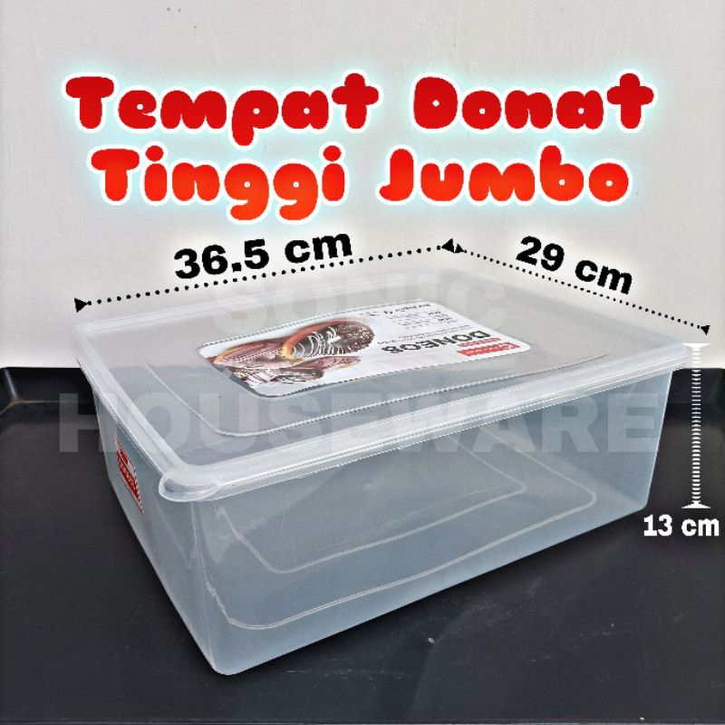 Tempat Donat Box Donat Wadah Donat Kotak Donat Tinggi Jumbo 11 Liter Wadah Kotak Kue Bolu Besar XL B