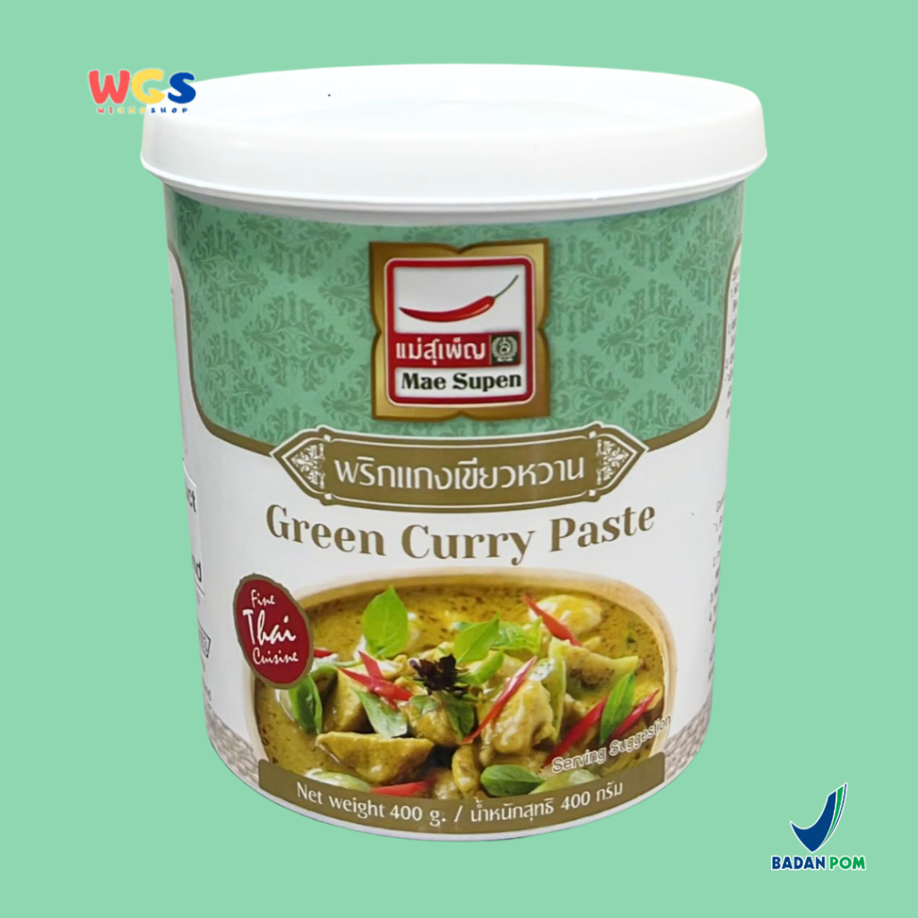 

Mae Supen Green Curry Paste 400g - Pasta Kari Hijau Otentik Thailand