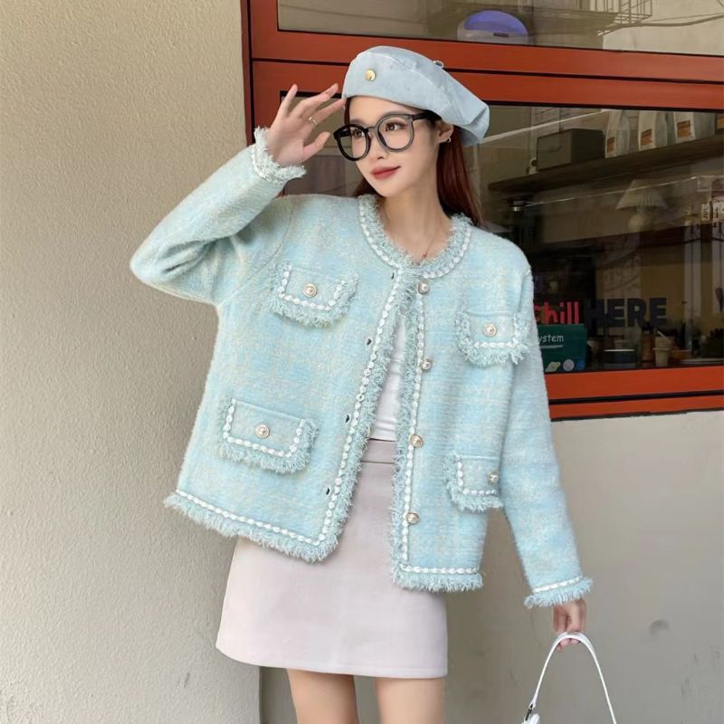 Cardigan Tweed Blazer Wol Import Premium