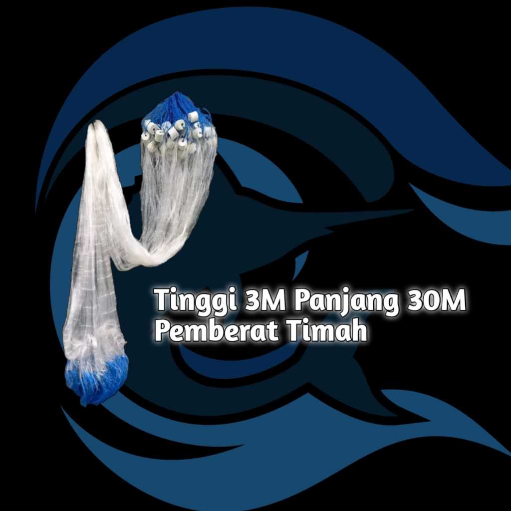 jaring ikan siap pakai tinggi 3m panjang 50m pemberat timah jaring ikan murah jaring pukat jaring ik