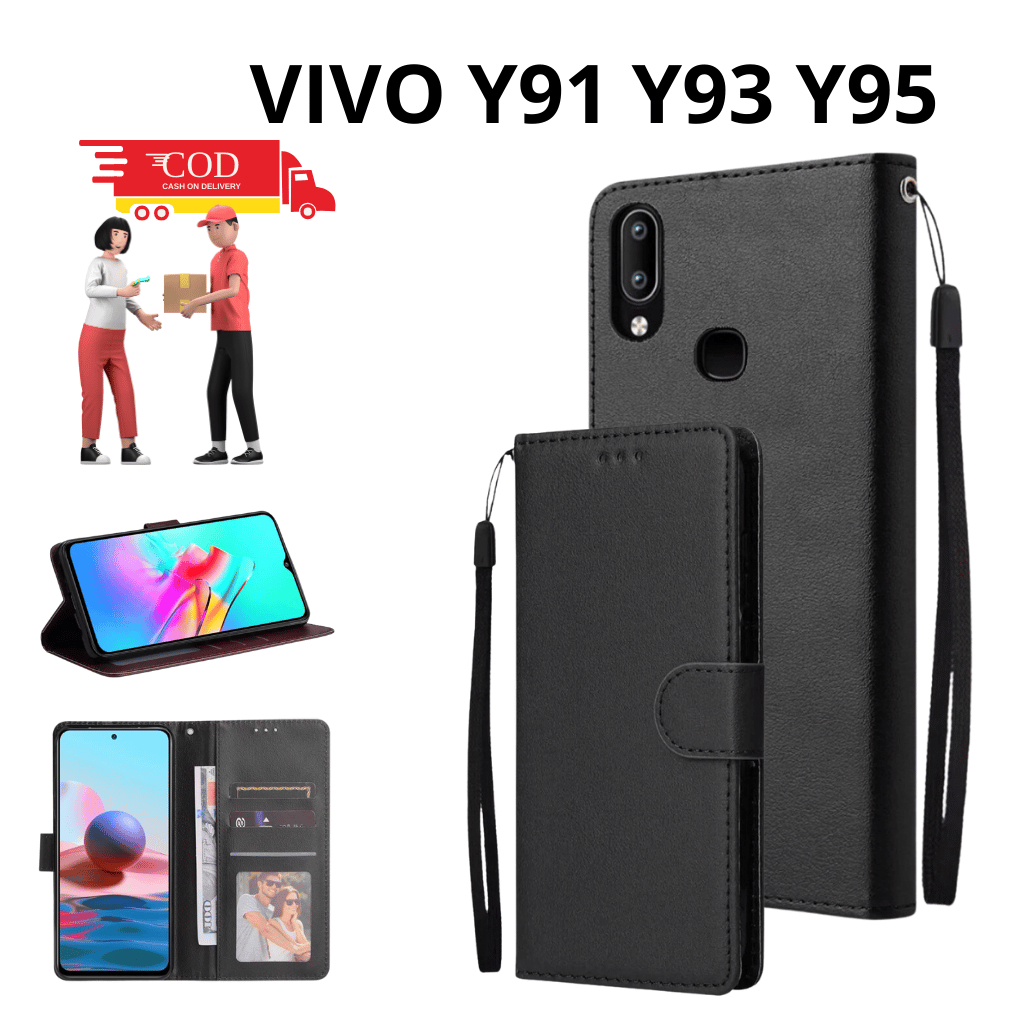 CASE HP VIVO Y91/VIVO Y91C/VIVO Y93/VIVO Y95 CASE DOMPET FLIP CASE WALLET FLIP LEATHER CASE PREMIUM