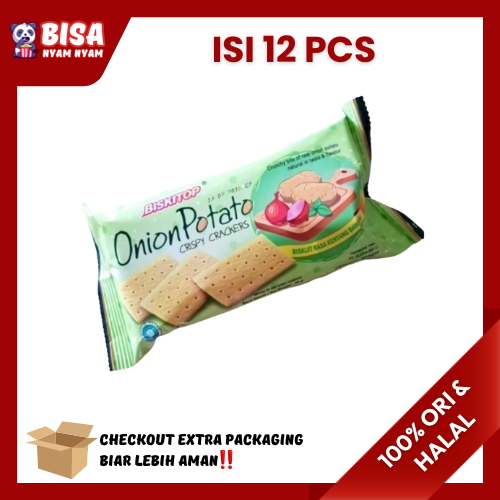 

BISKITOP - ONION POTATO CRACKERS 50g (12 PCS) Biskuit Anak Dewasa Enak Renyah