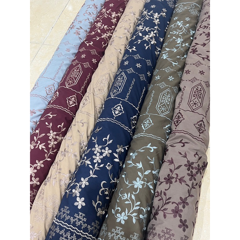 katun bordir etnik/bahan baju gamis tunik malaysia dress couple