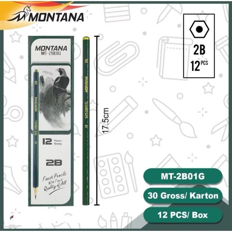 

Pensil 2B isi 12pcs per box Montana MT-2B01G Hijau Cocok untuk ujian Komputer