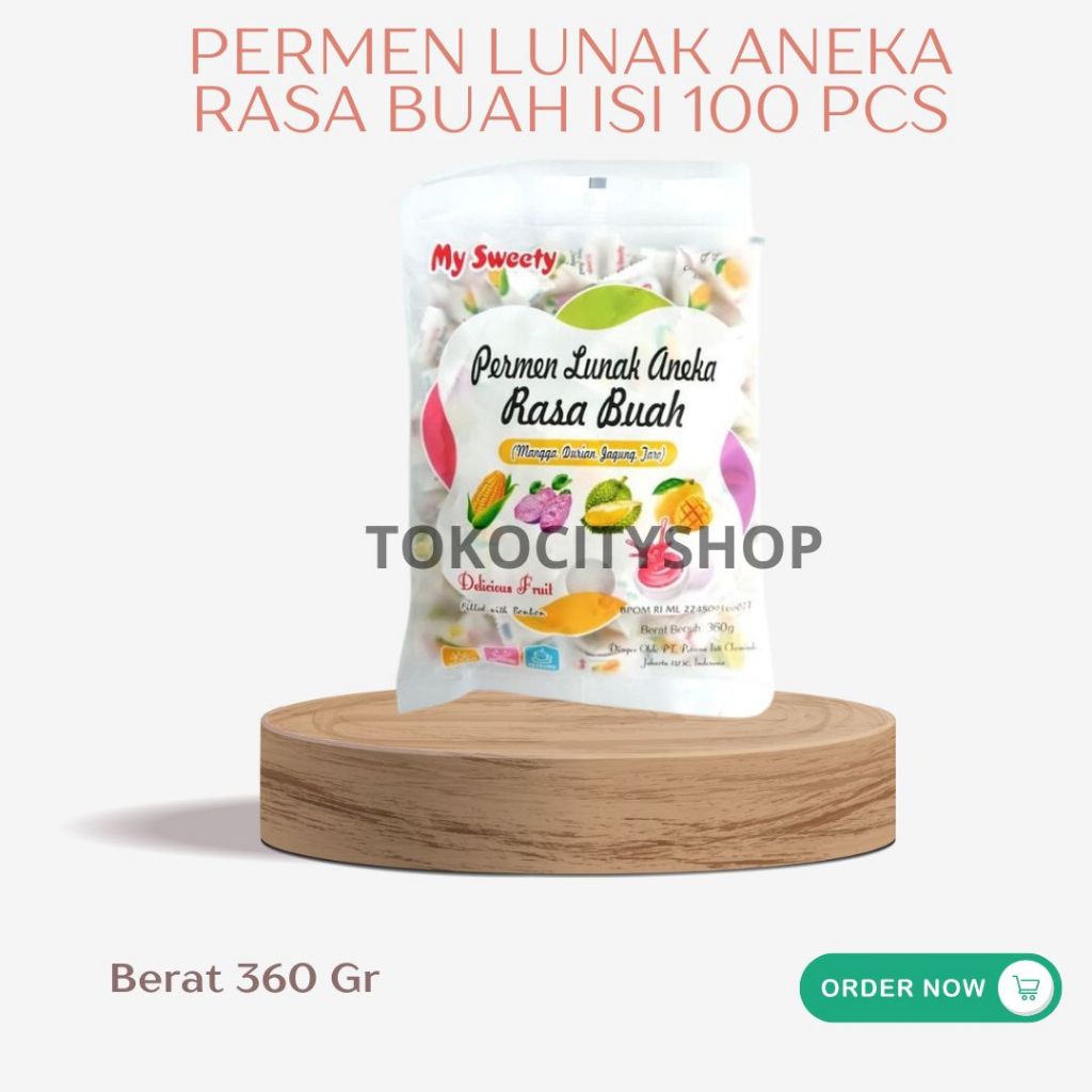 

Permen Susu Lunak Aneka Rasa Buah 100 Pcs / 360 gr My sweety