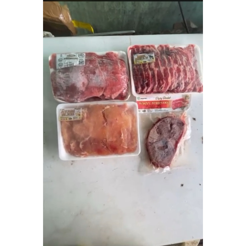 

paket hemat daging , ayam slice bbq