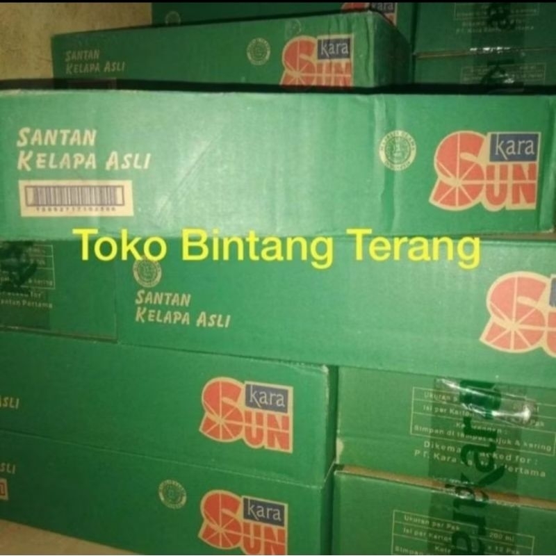 

[Kargo] Santan Kelapa Sun Kara 200 ml x 12 pcs 1 Dus Karton isi 12 Kotak Pack / sunkara 200ml dusan