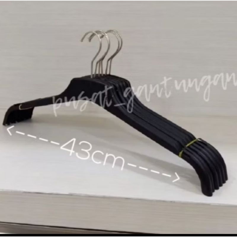 Hanger baju distro plastik 282 hitam (1 lusin)